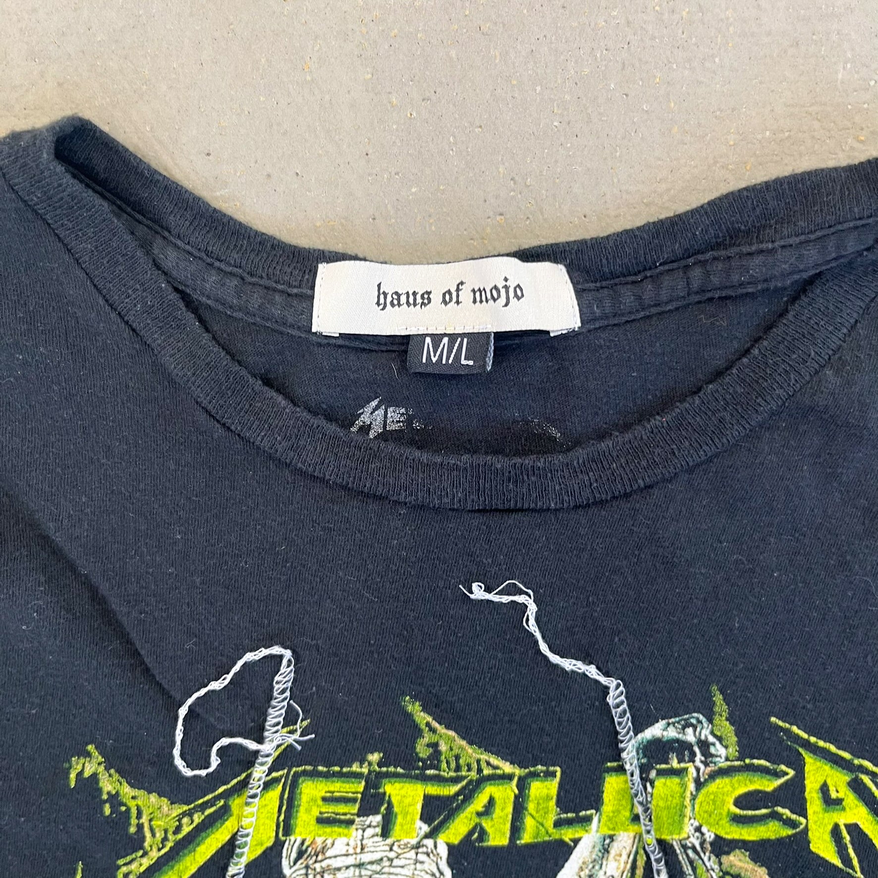 F- HOM Metallica And Justice Reworked Dbl Stitch Crop Top