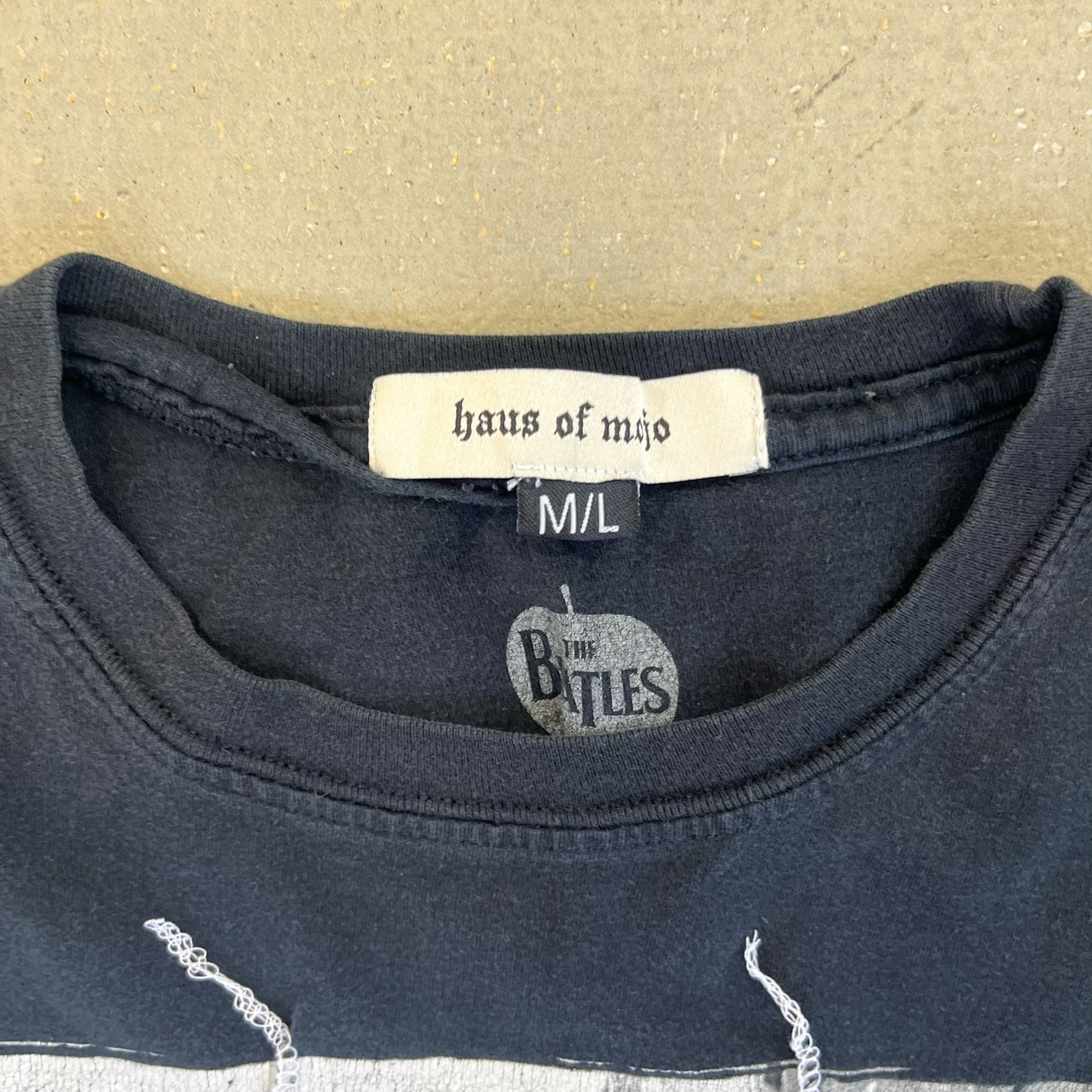 F- HOM The Beatles Picture Reworked Dbl Stitch Crop Top
