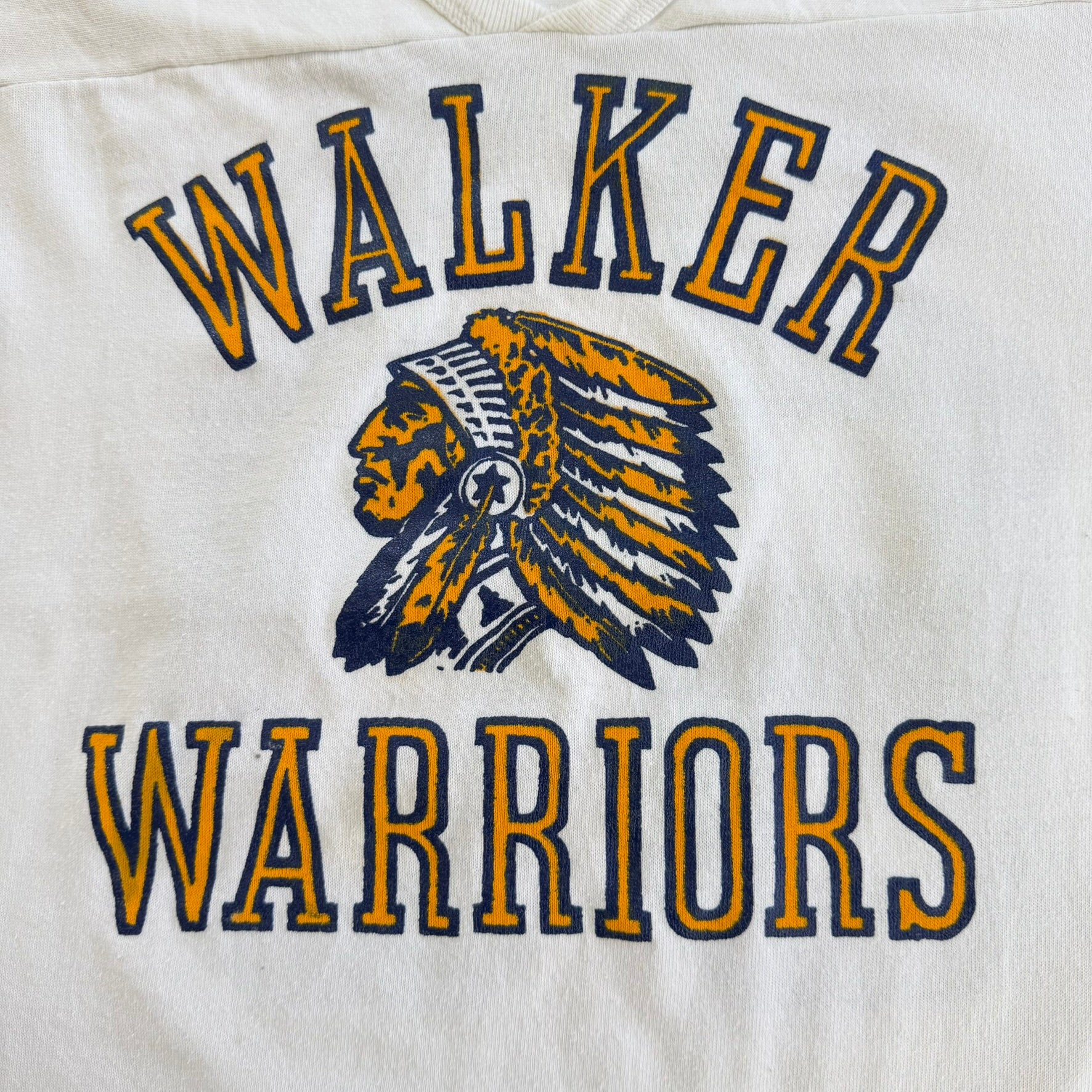 J- Vintage Russell Athletic Walker Warriors Graphic Made In USA Jersey Style Long Sleeve Tee - L