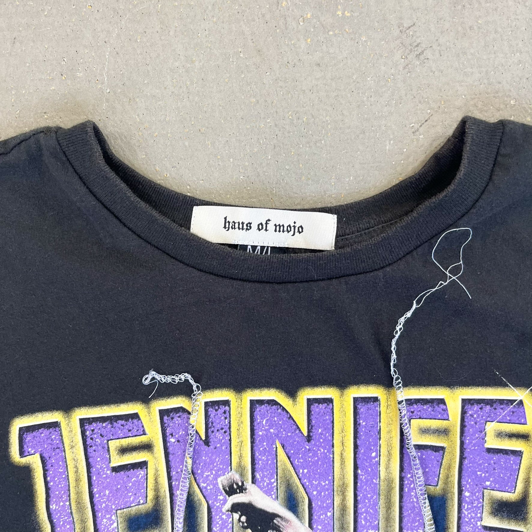 F- HOM Jennifer Lopez Reworked Dbl Stitch Crop Top