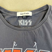 F- HOM Kiss Rock n Roll Reworked Dbl Stitch Crop Top