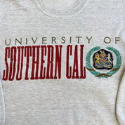 J- Vintage University Of Southern Cal Text & Embroidered Crest Crewneck - L