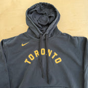 J- Nike Toronto Raptors NBA Text & Swoosh Gold Hoodie - L