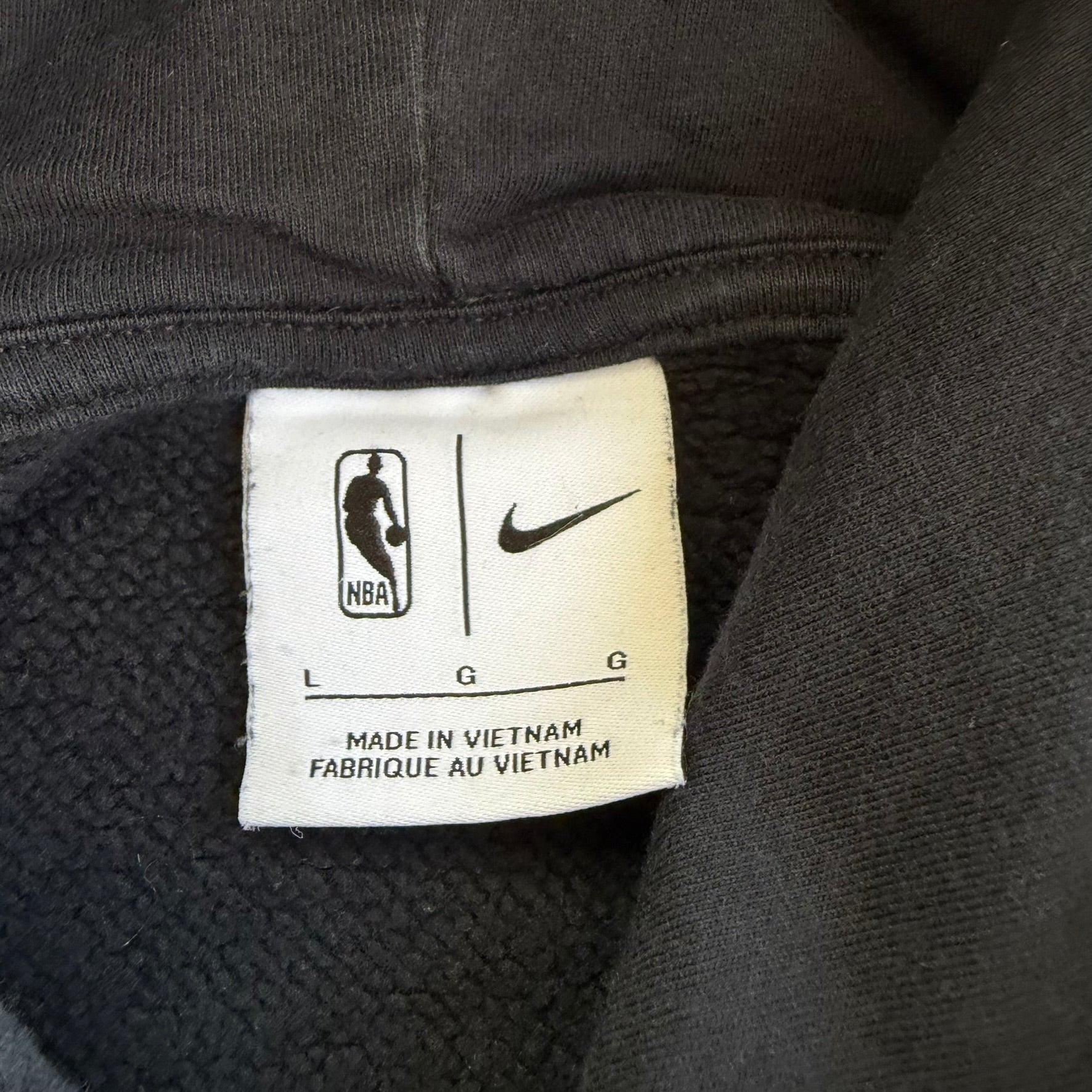J- Nike Toronto Raptors NBA Text & Swoosh Gold Hoodie - L