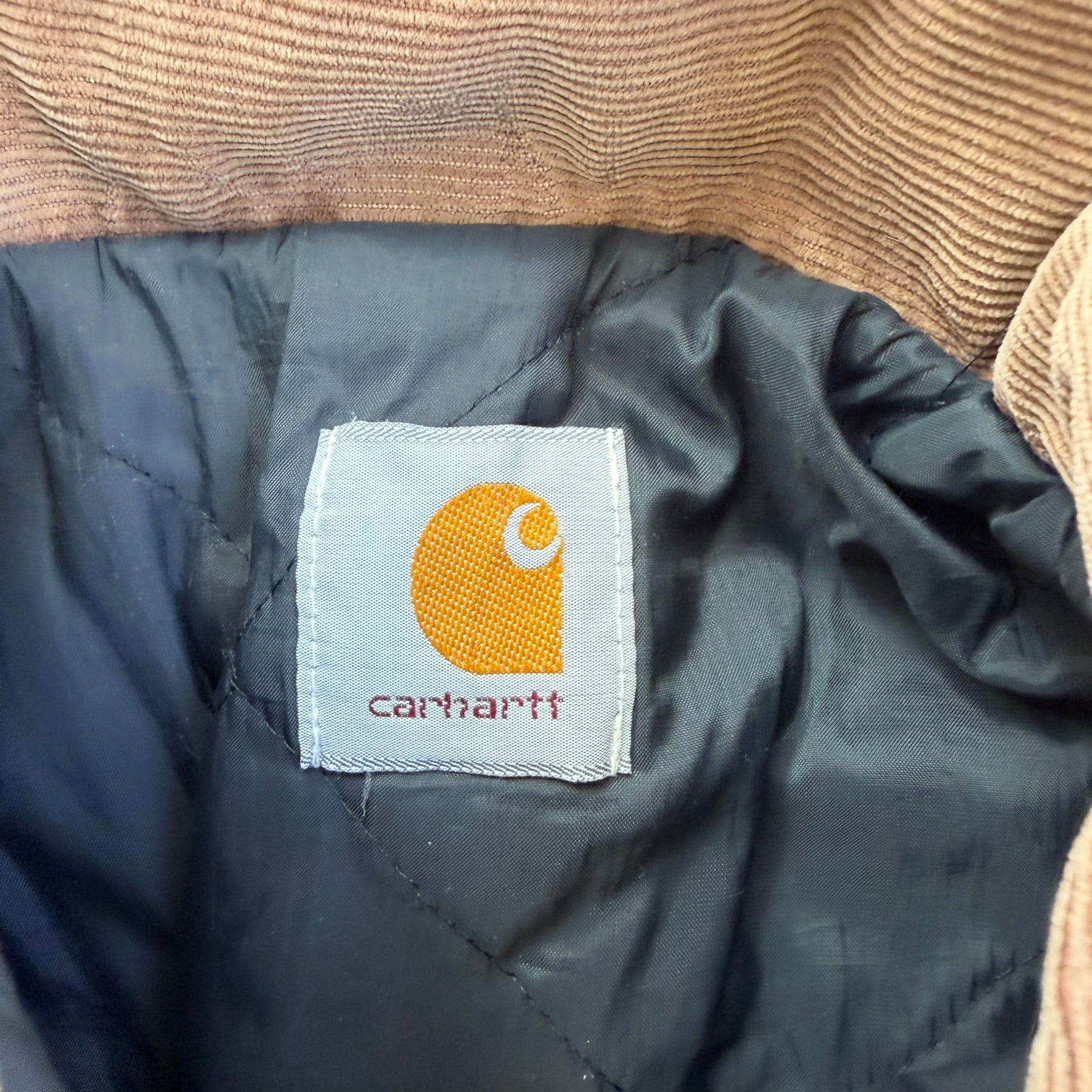 J- Vintage Carhartt Zip Up Collared Beige Workwear Jacket - XL
