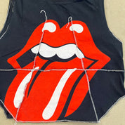 F- HOM Rolling Stones Tongue Logo Reworked Dbl Stitch Crop Top