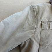 J- Vintage Carhartt Zip Up Collared Beige Workwear Jacket - XL