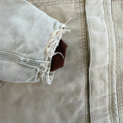 J- Vintage Carhartt Zip Up Collared Beige Workwear Jacket - XL