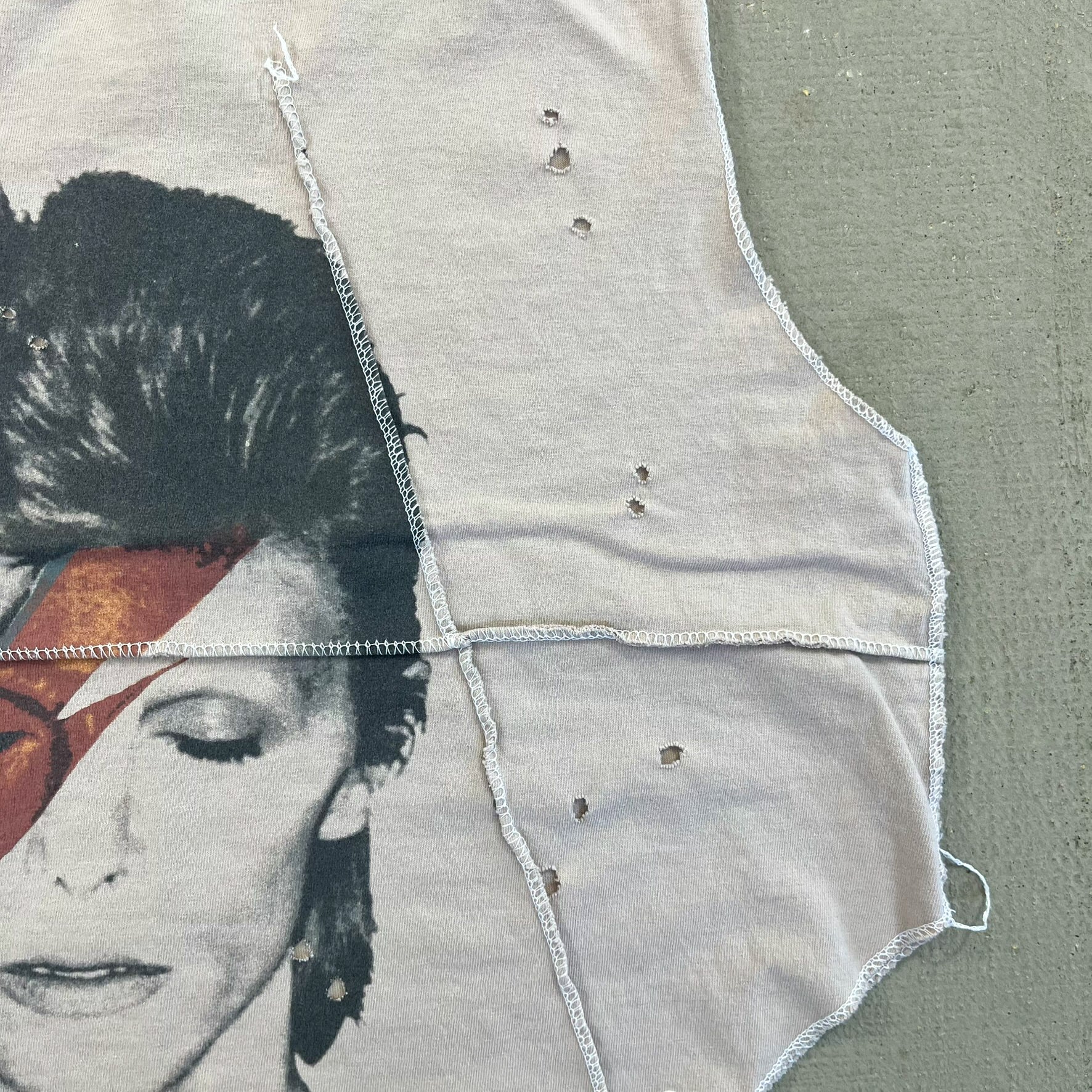 F- HOM David Bowie Reworked Dbl Stitch Crop Top