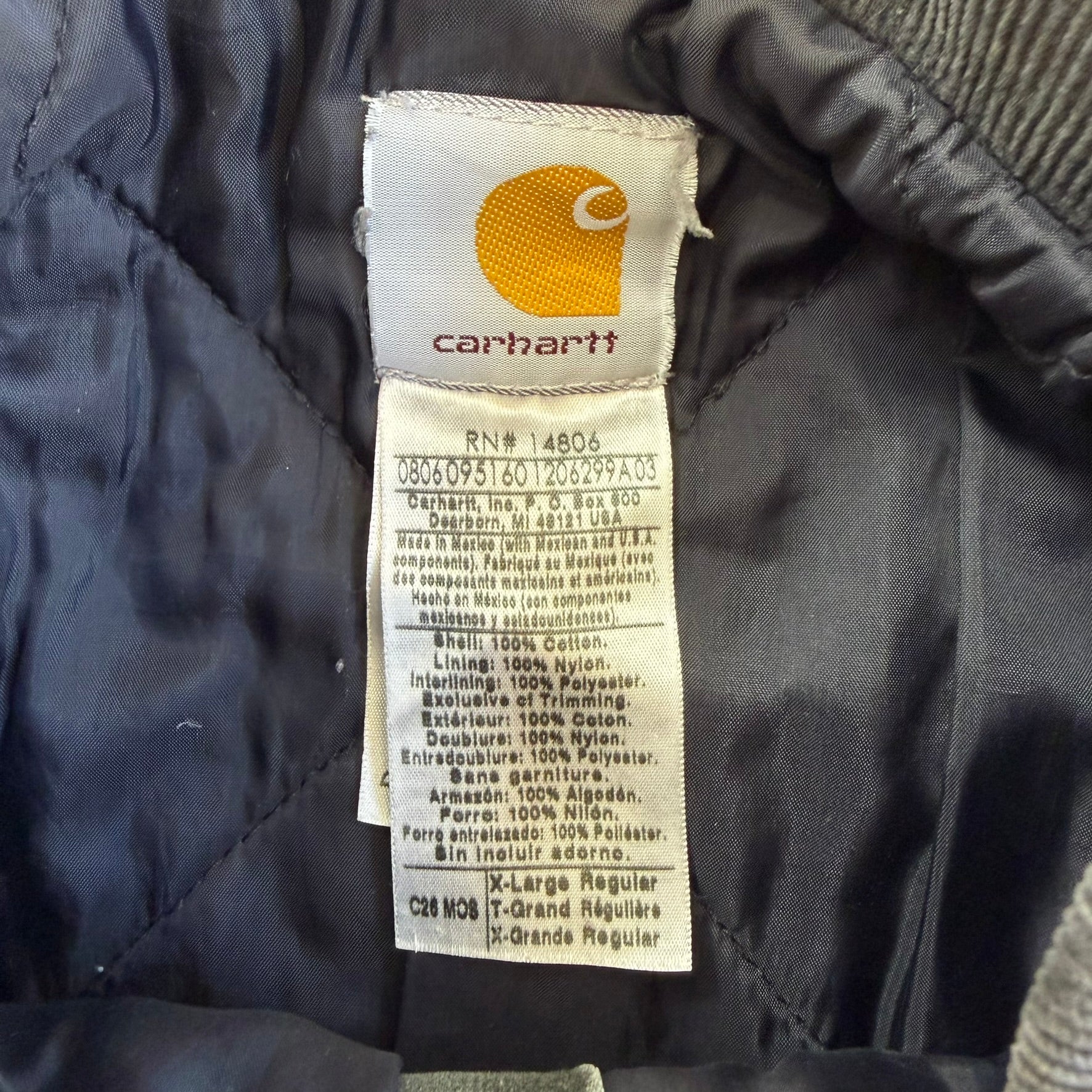 J- Vintage Carhartt Zip Up Collared Olive Green Workwear Jacket - XL