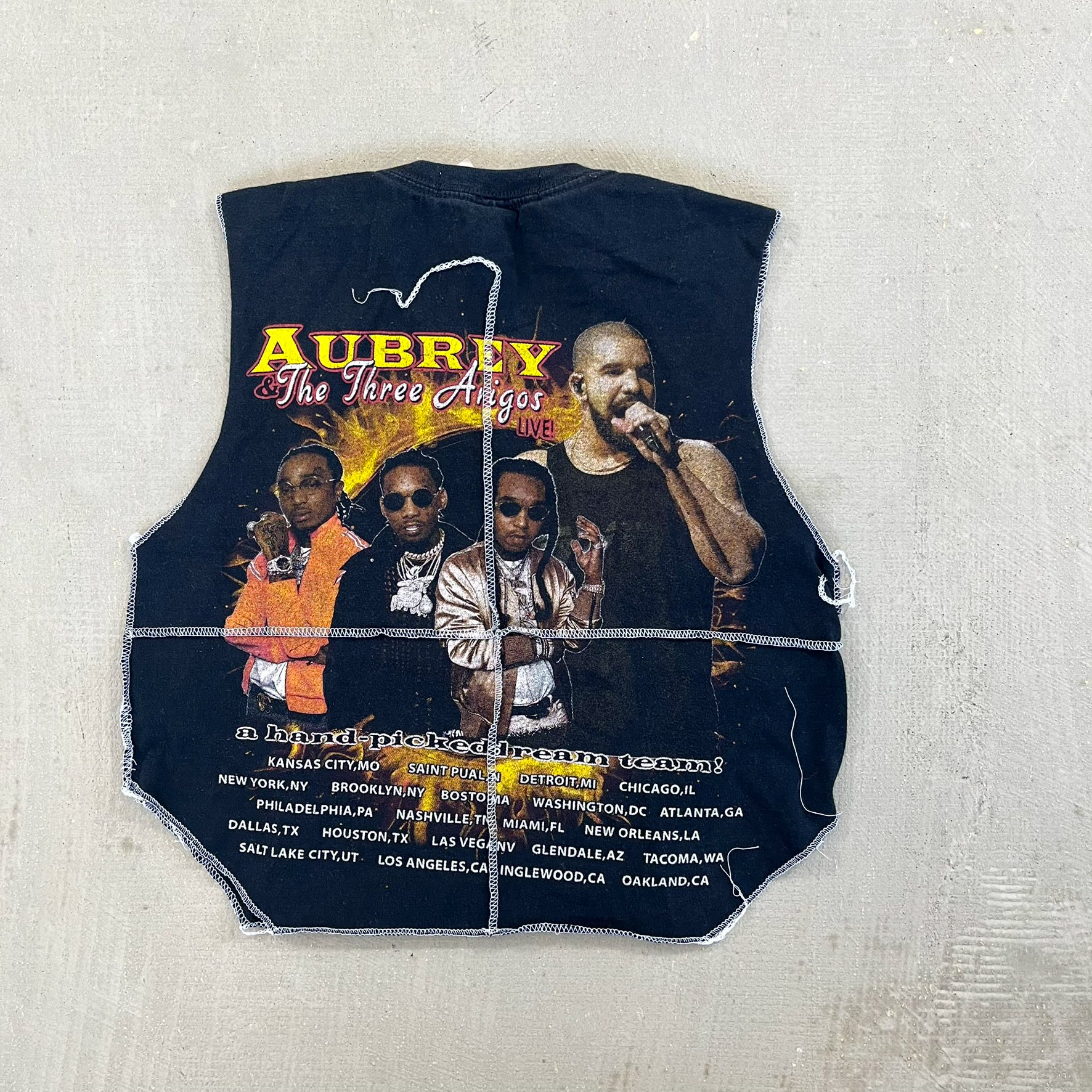 F- HOM Drake & Migos Reworked Dbl Stitch Crop Top