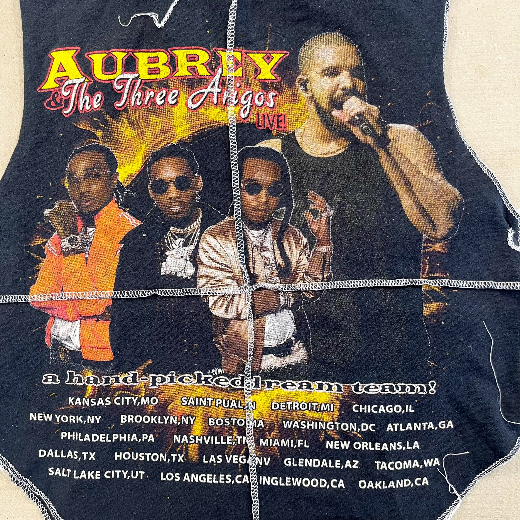 F- HOM Drake & Migos Reworked Dbl Stitch Crop Top