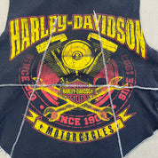 F- HOM Harley Davidson Portland Reworked Dbl Stitch Crop Top