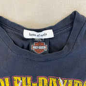 F- HOM Harley Davidson Portland Reworked Dbl Stitch Crop Top