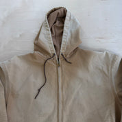 J- Vintage Carhartt Zip Up Hooded Beige Workwear Jacket - XL Tall