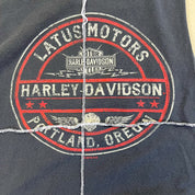 F- HOM Harley Davidson Portland Reworked Dbl Stitch Crop Top