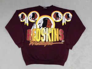 D- Vintage 1995 Washington Commanders NFL Text & Logo Crewneck