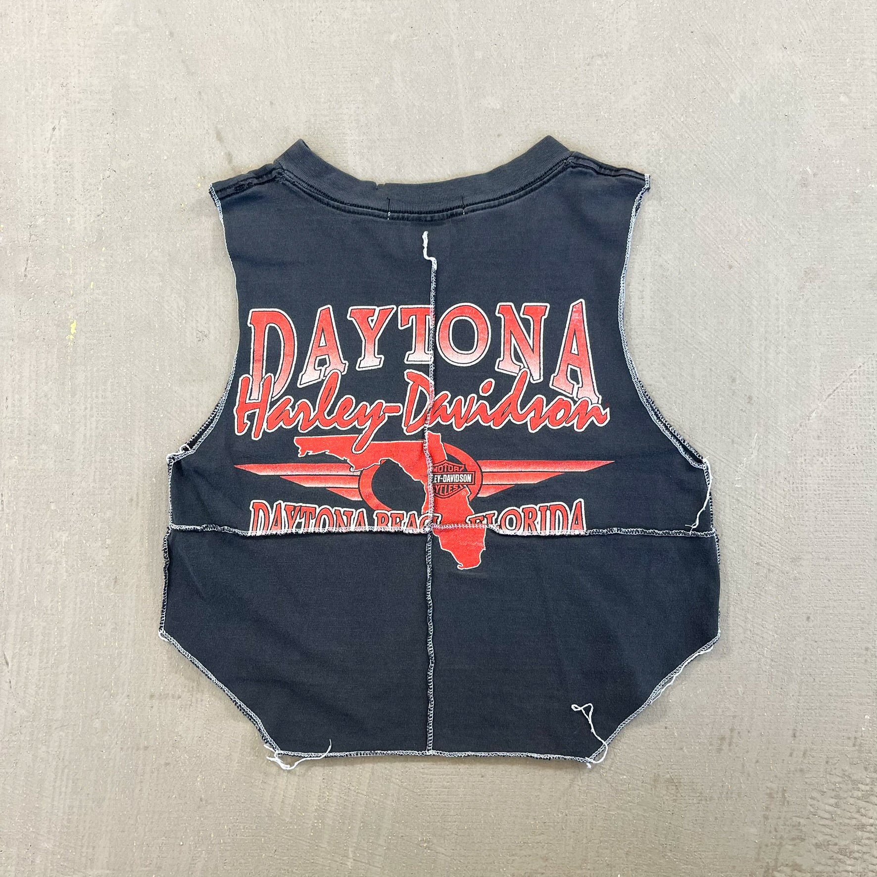 F- HOM Harley Davidson '00 Daytona Reworked Dbl Stitch Crop Top