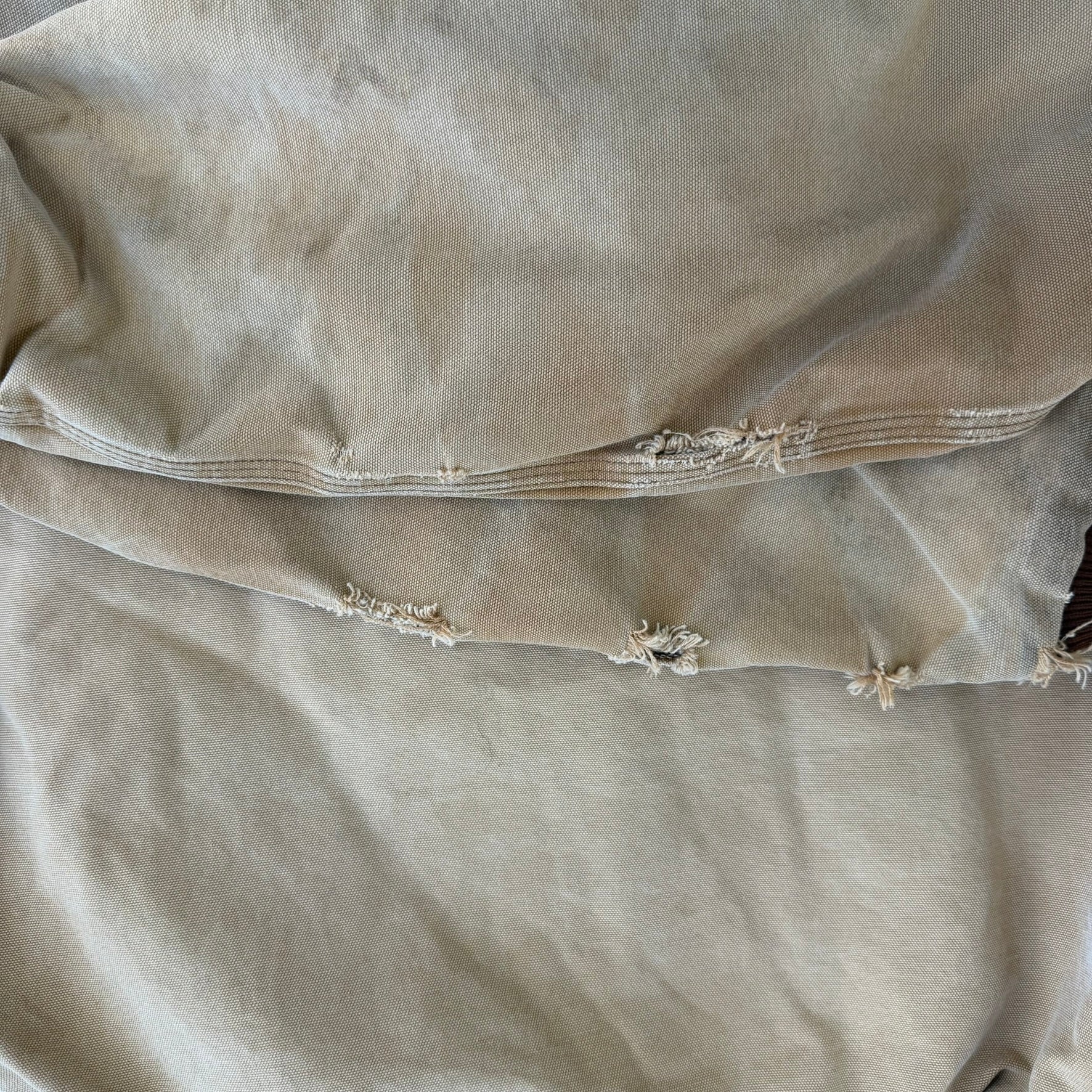 J- Vintage Carhartt Zip Up Hooded Beige Workwear Jacket - XL Tall