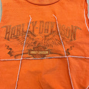 F- HOM Harley Davidson Indiana Reworked Dbl Stitch Crop Top