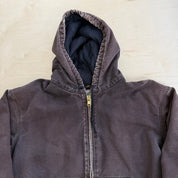 J- Vintage Carhartt Zip Up Hooded Brown Workwear Jacket - XL Tall