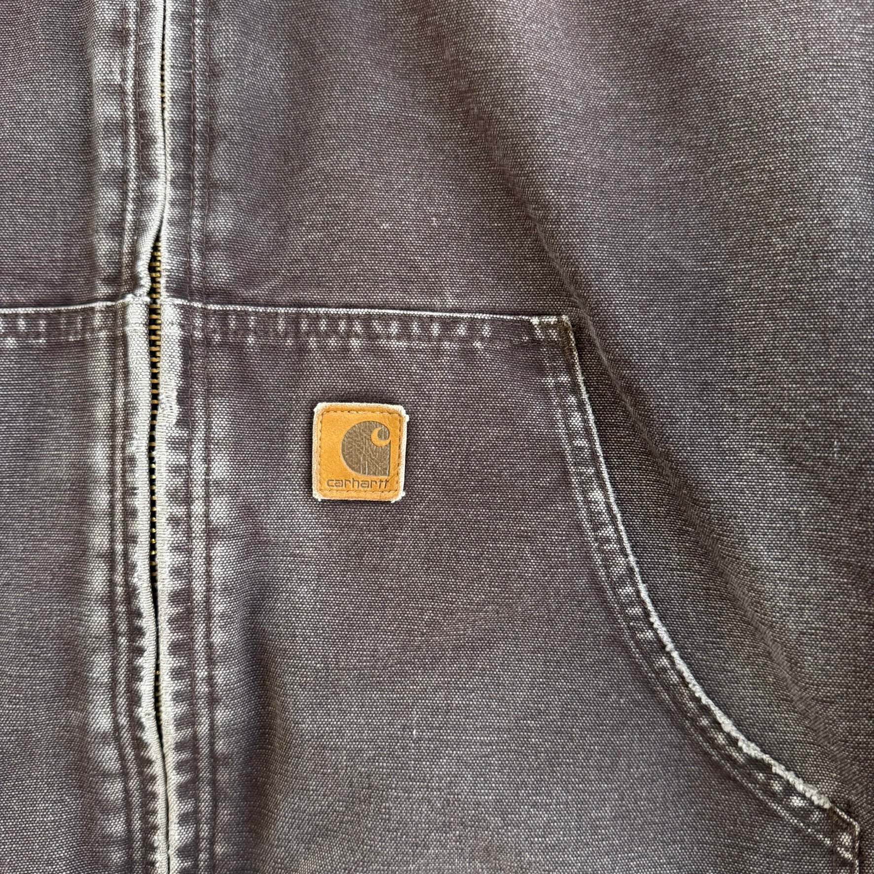 J- Vintage Carhartt Zip Up Hooded Brown Workwear Jacket - XL Tall