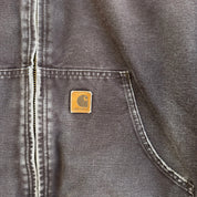 J- Vintage Carhartt Zip Up Hooded Brown Workwear Jacket - XL Tall