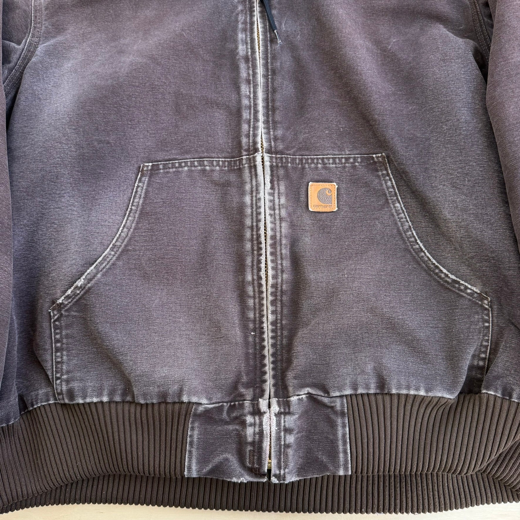 J- Vintage Carhartt Zip Up Hooded Brown Workwear Jacket - XL Tall