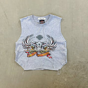 F- HOM Harley Davidson Santa Fe Reworked Dbl Stitch Crop Top