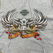 F- HOM Harley Davidson Santa Fe Reworked Dbl Stitch Crop Top