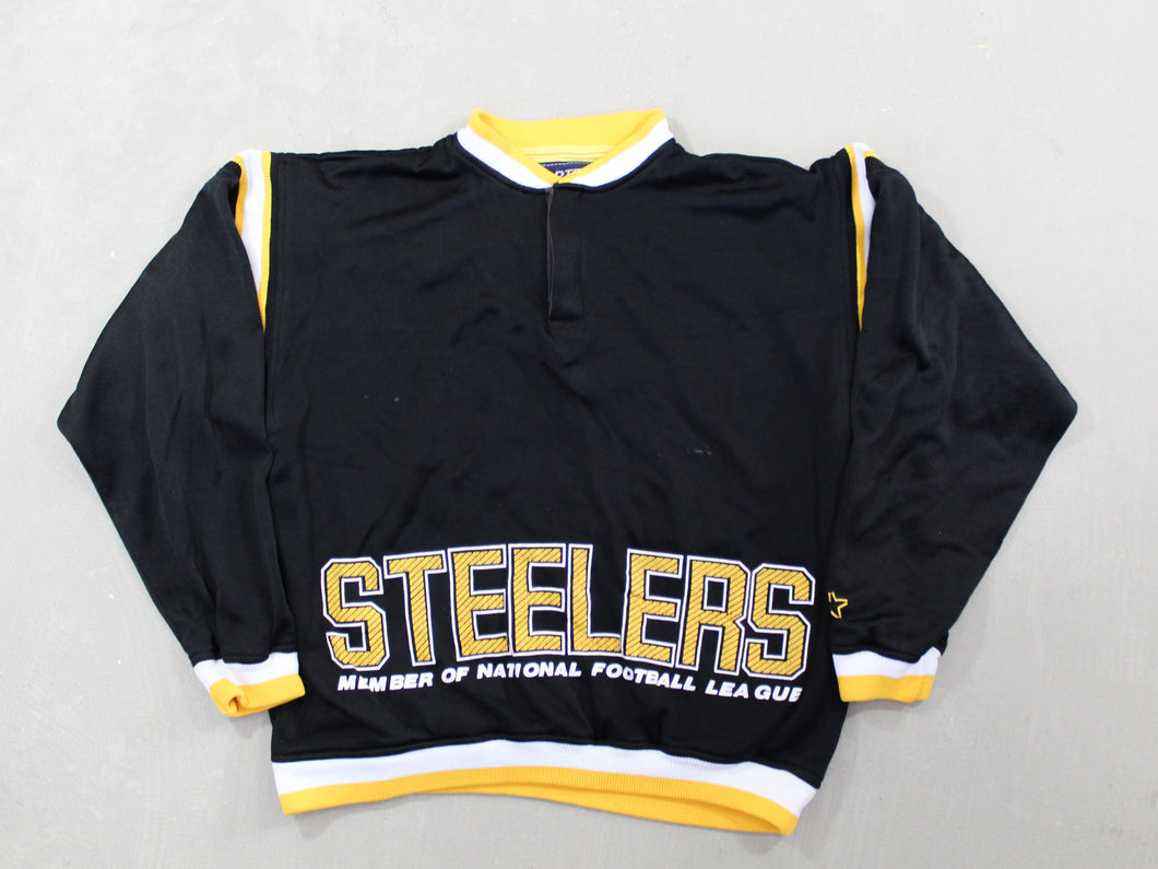 D- Vintage Pittsburgh Steelers NFL Starter Polo-Style Crewneck