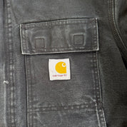 J- Vintage Carhartt Zip Up Collared Black Workwear Jacket - XL
