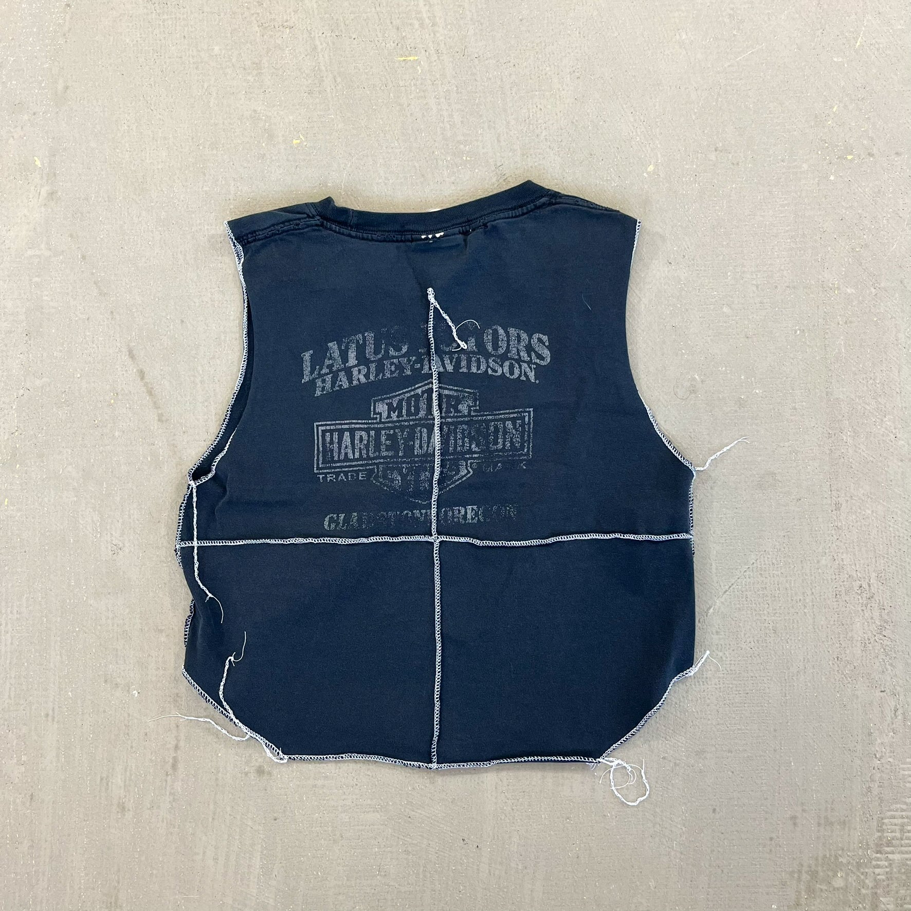 F- HOM Harley Davidson Gladstone Reworked Dbl Stitch Crop Top