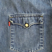 J- Vintage Levi's Denim Snap Button Down Shirt - XL