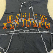 F- HOM Harley Davidson Wisconsin Reworked Dbl Stitch Crop Top