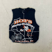 F- HOM Harley Davidson Wisconsin Reworked Dbl Stitch Crop Top
