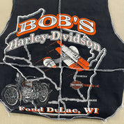 F- HOM Harley Davidson Wisconsin Reworked Dbl Stitch Crop Top