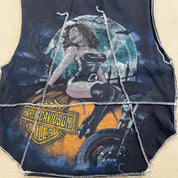 F- HOM Harley Davidson Las Vegas Reworked Dbl Stitch Crop Top