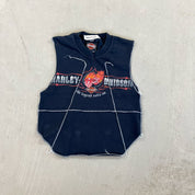 F- HOM Harley Davidson El Paso Texas Reworked Dbl Stitch Crop Top