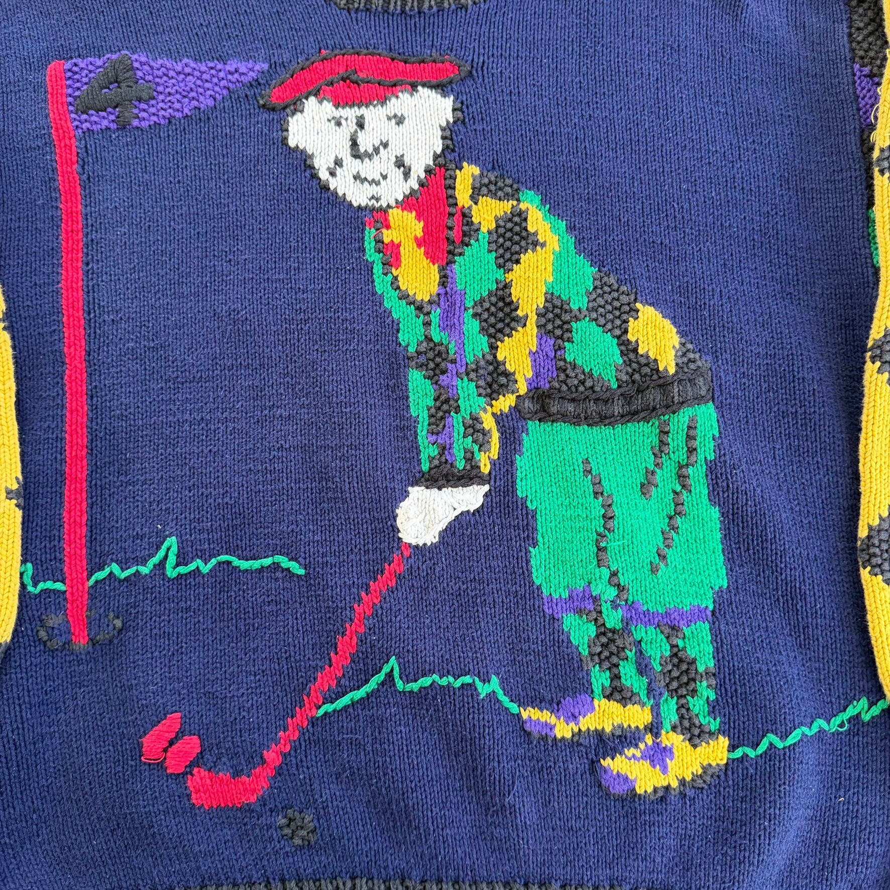 J- Vintage Mezzo Golfer Graphic Knit Sweater - XL