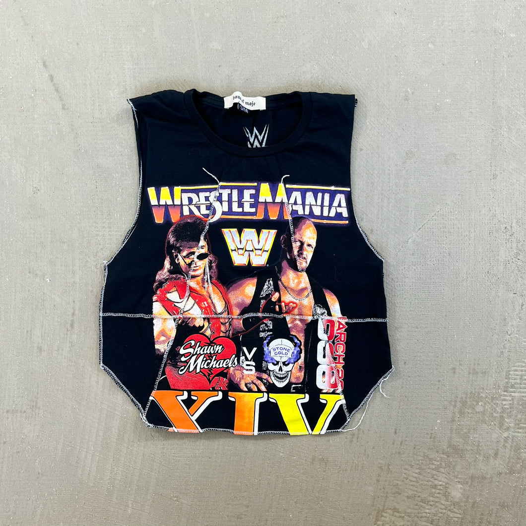 F- HOM WWE WrestleMania Reworked Dbl Stitch Crop Top