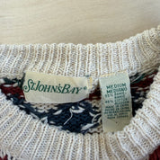 J- Vintage St John's Bay Patterned Knit Sweater - M