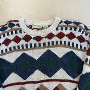 J- Vintage St John's Bay Patterned Knit Sweater - M