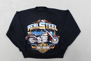 D- Vintage 1989 Harley Davidson Pearl Steel Crewneck