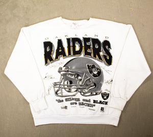 D- Vintage 1995 Los Angeles Raiders Helmet Logo & Signatures Crewneck