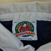 J- Vintage Barbarian Rugbywear Canadian Pacific Embroidered Patch Long Sleeve Rugby Shirt - 3XL
