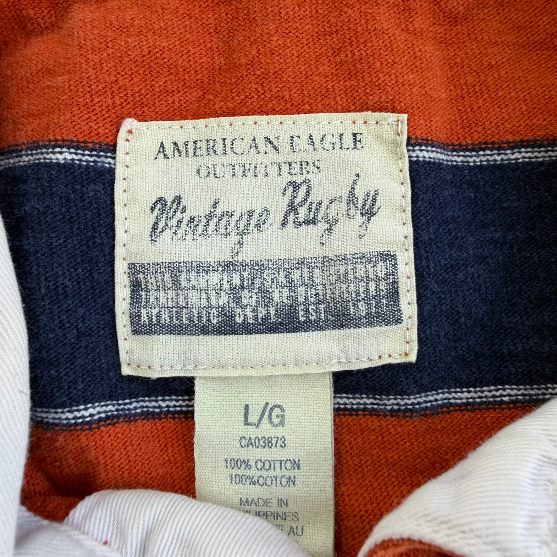 J- Vintage American Eagle Athletics Long Sleeve Rugby Shirt - L
