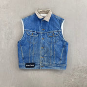 F- HOM Stranger Things Eddie Sherpa Mustang Storm Rider Reworked Custom Denim Vest
