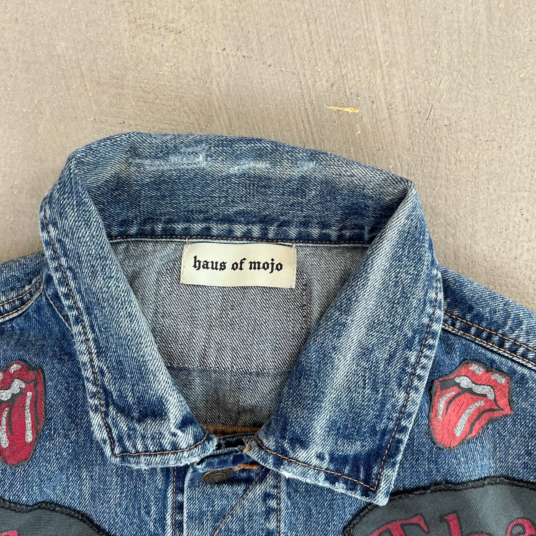 F- HOM Rolling Stones & Kiss Reworked Custom Denim Jackets