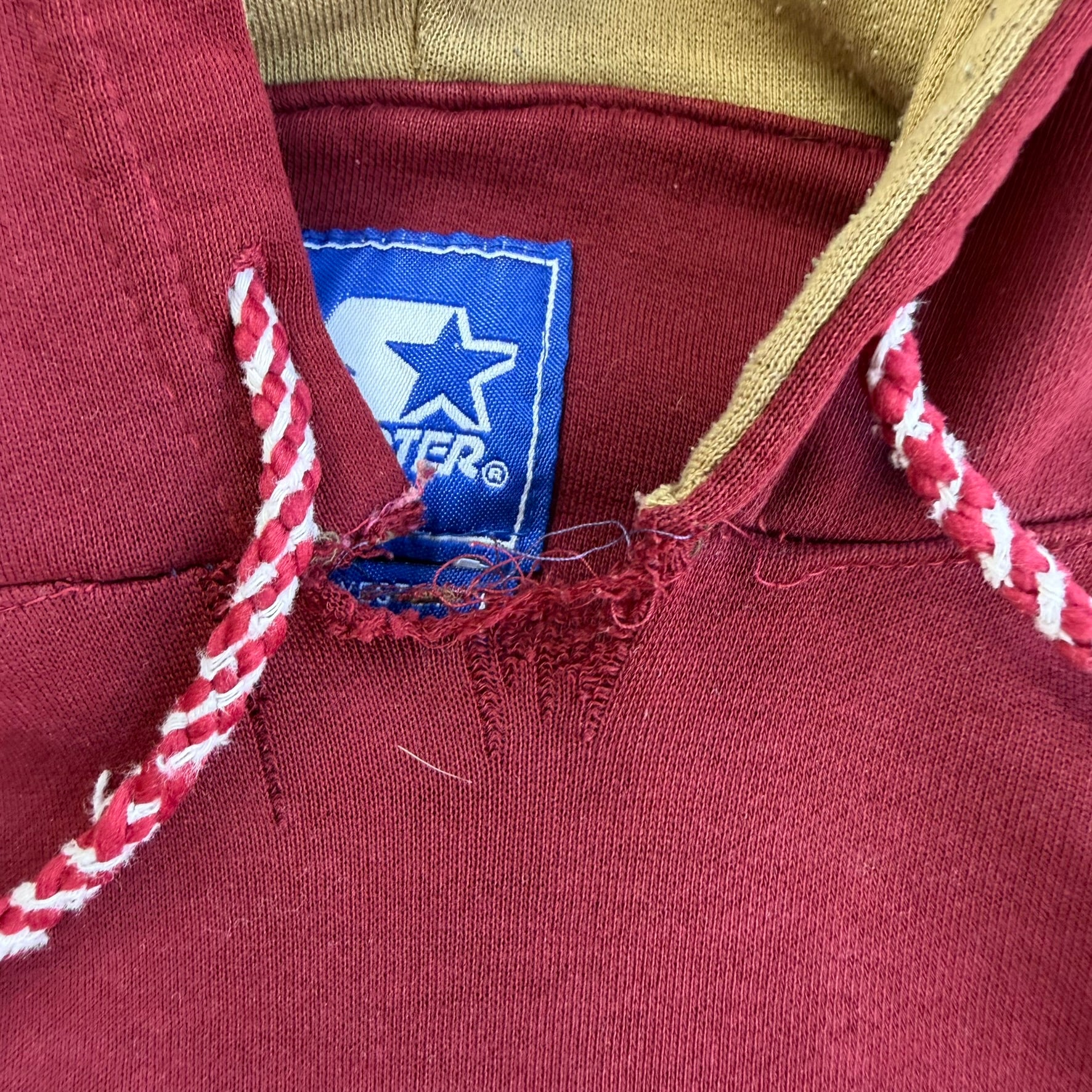 J- Vintage Starter Boston College Chenille Embroidered Text Hoodie - L